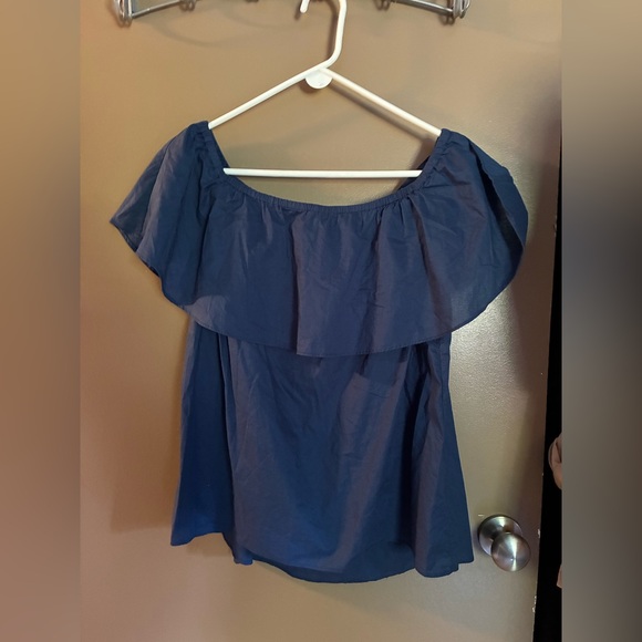 Michael Kors Navy Off-Shoulder Blouse - Picture 3 of 3